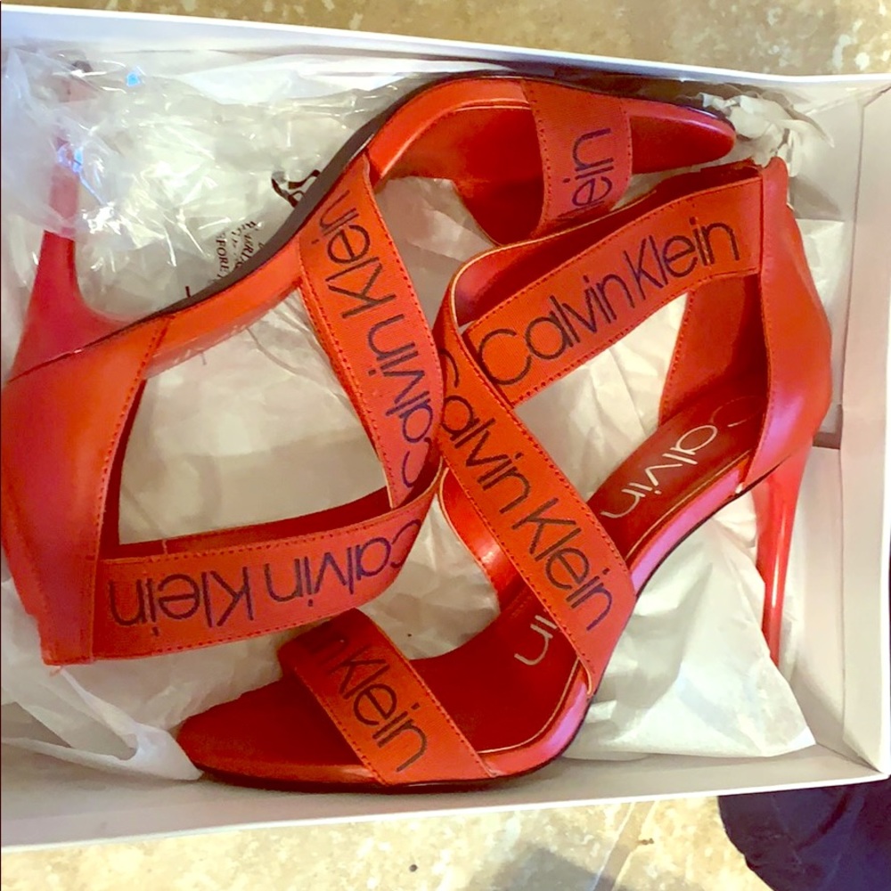 Strappy Monogram Calvin Klein Heels